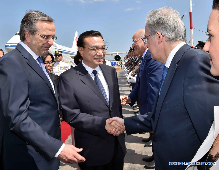 Primer ministro chino llega a Grecia en visita oficial