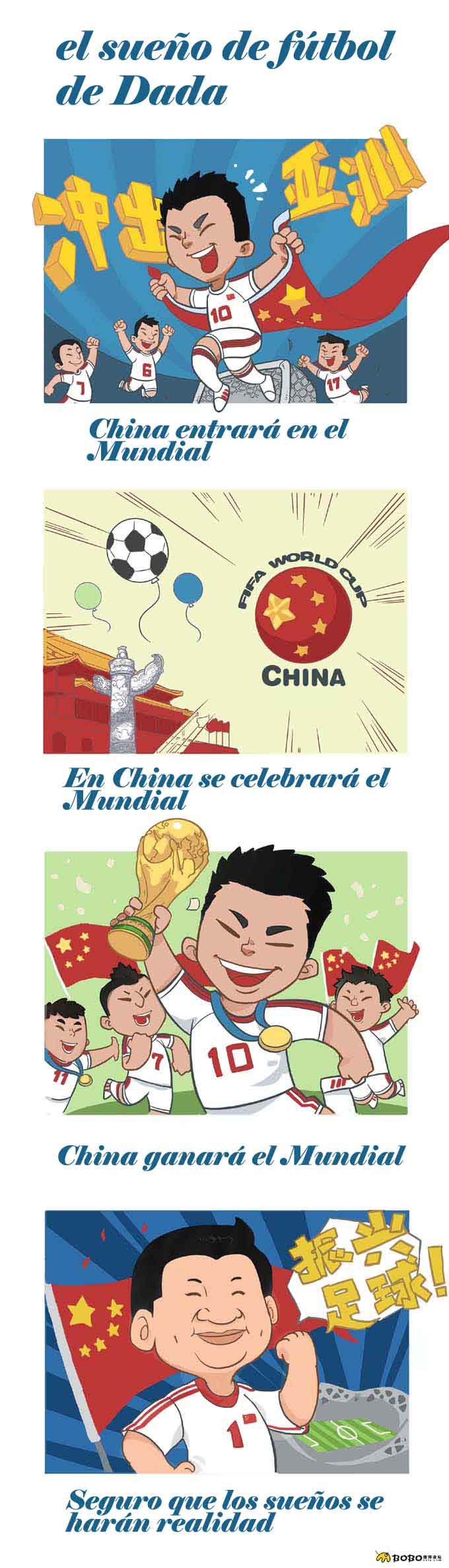 Lindo cómic original de internautas “Dada y el fútbol”