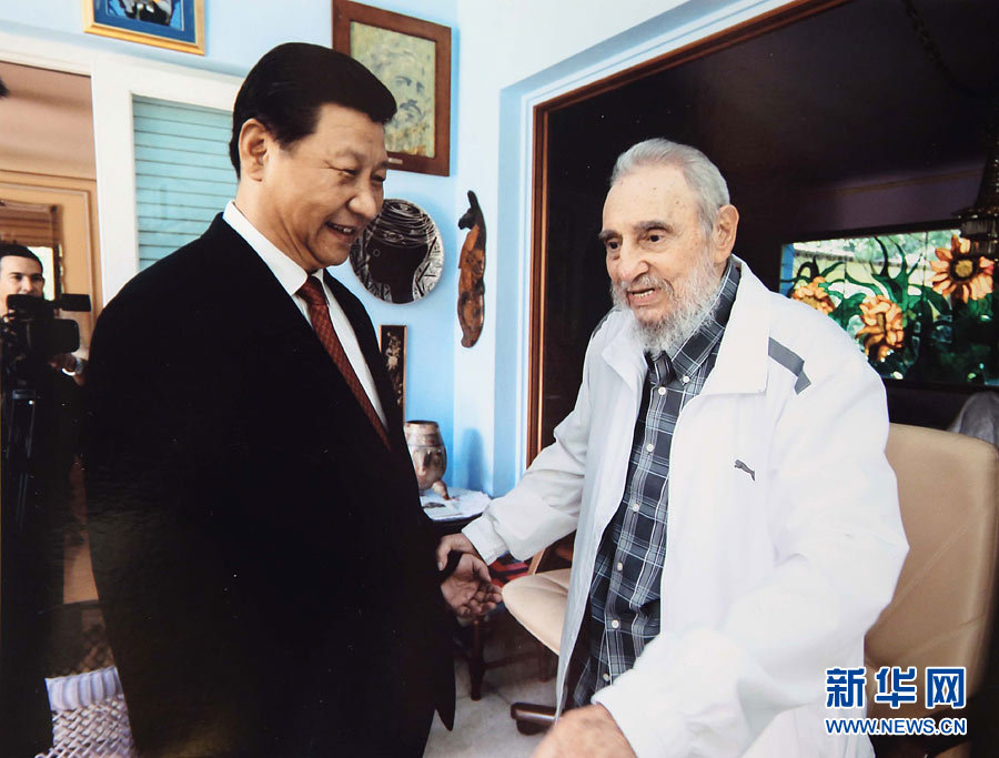 Presidente de China visita a líder revolucionario cubano Fidel Castro