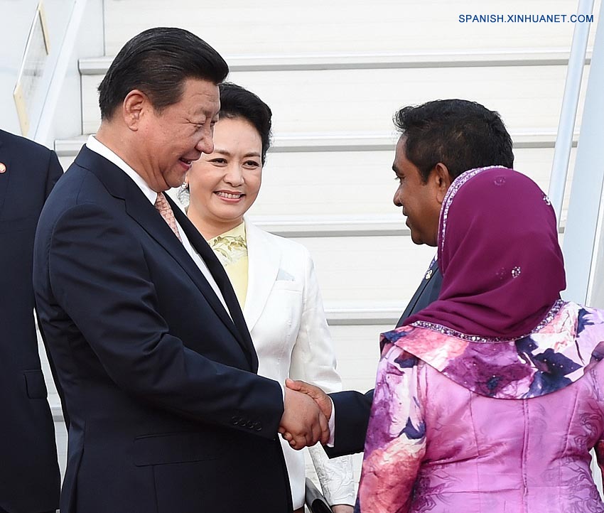 Presidente chino llega a Maldivas para visita de Estado