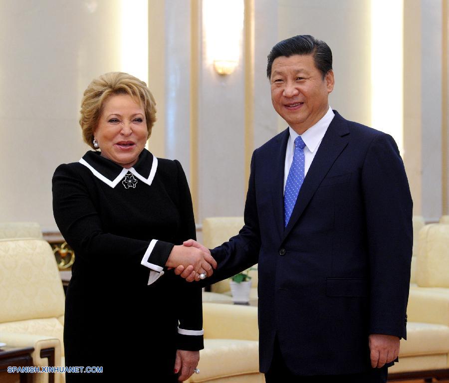 Presidente chino se reúne con presidenta del Consejo de la Federación Rusa
