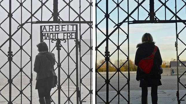 Roban la puerta del campo de concentración nazi de Dachau