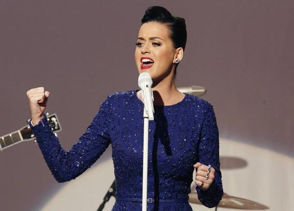 Katy Perry canta en un concierto conmemorativo de las Olimpiadas Especiales en la Casa Blanca de Washington, el 31 de julio de 2014. 