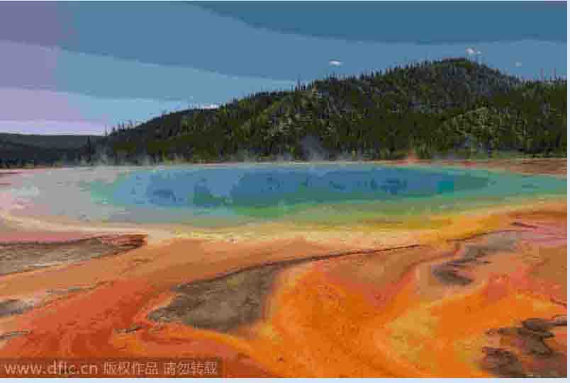 Grand Prismatic Spring, en Yellowstone, ha sido destacado por CNN entre los 15 paisajes más coloridos del mundo. [Foto:IC]