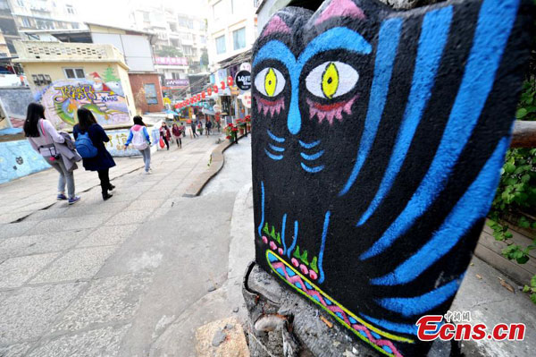 Calle temática de gatos en Xiamen