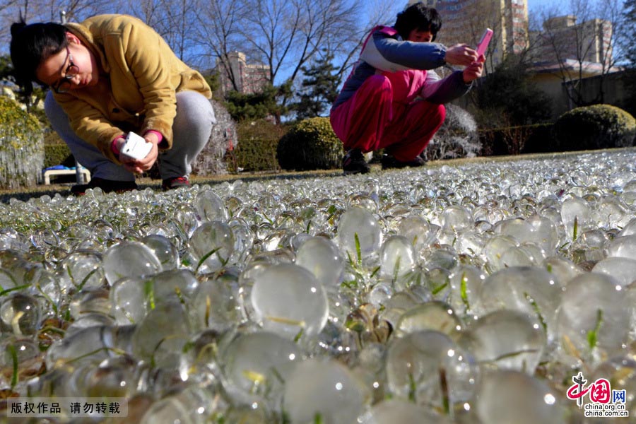 El paisaje helado más raro de mundo en un parque de Shijingshan