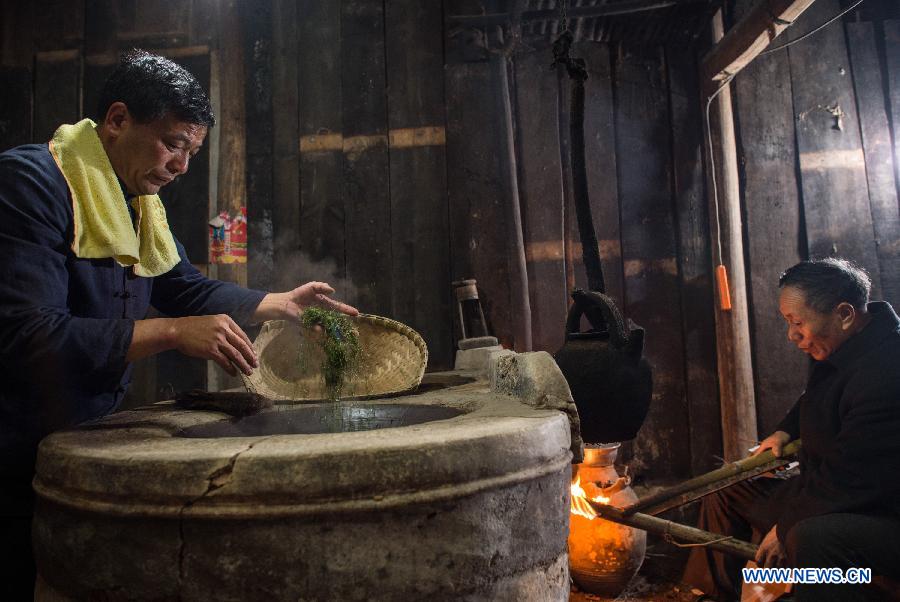 La mejor producción es la cosechada antes del Qingming Festival (5 de abril). El té de este período es considerado excepcional. Ya'an, Sichuan. [Foto: Xinhua]
