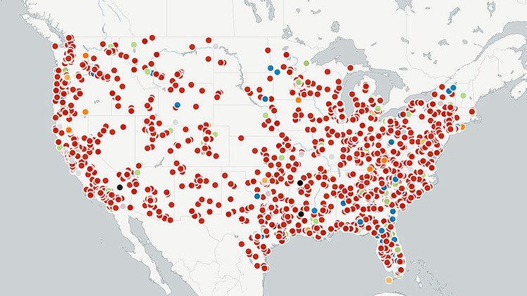 Un mapa revela la brutalidad policial en EE.UU.