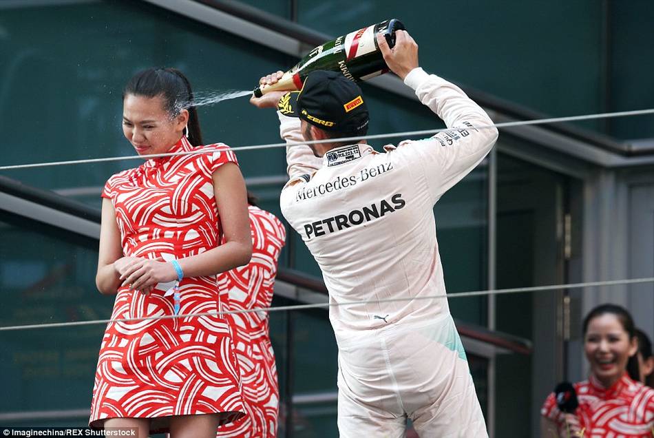 Criticas a Hamilton por su celebración sexista en el GP de China