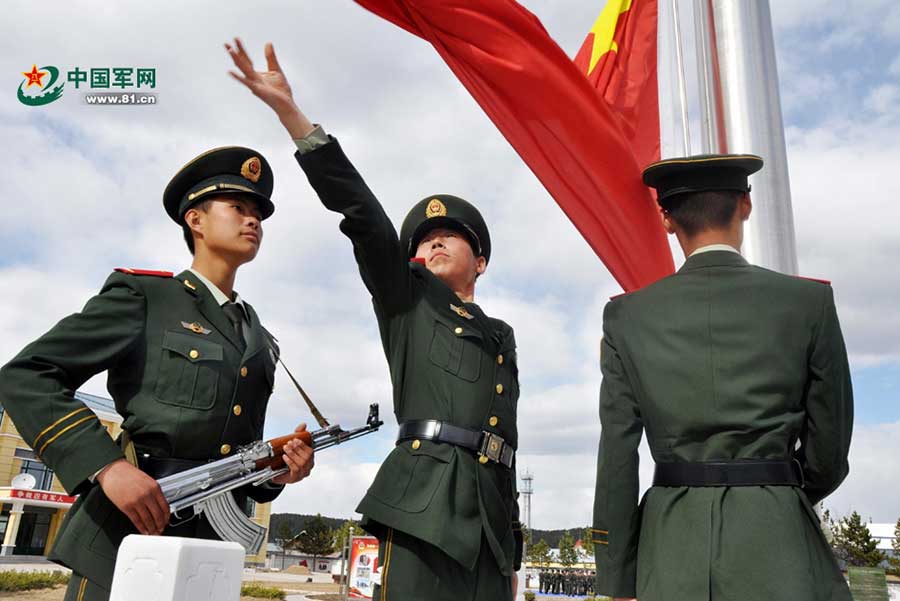 Soldados del condado Mohe, el más septentrional de China