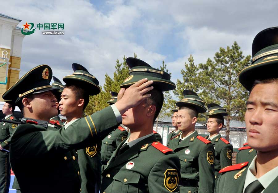 Soldados del condado Mohe, el más septentrional de China