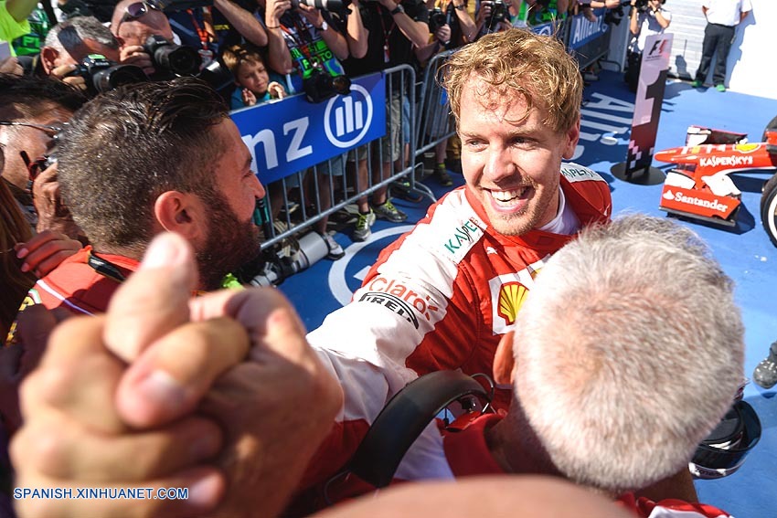 Sebestian Vettel de Ferrari gana Grand Prix de Hungría 3