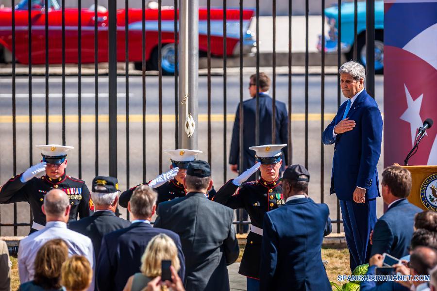 Kerry preside ceremonia inaugural de reapertura Embajada de EEUU en Cuba