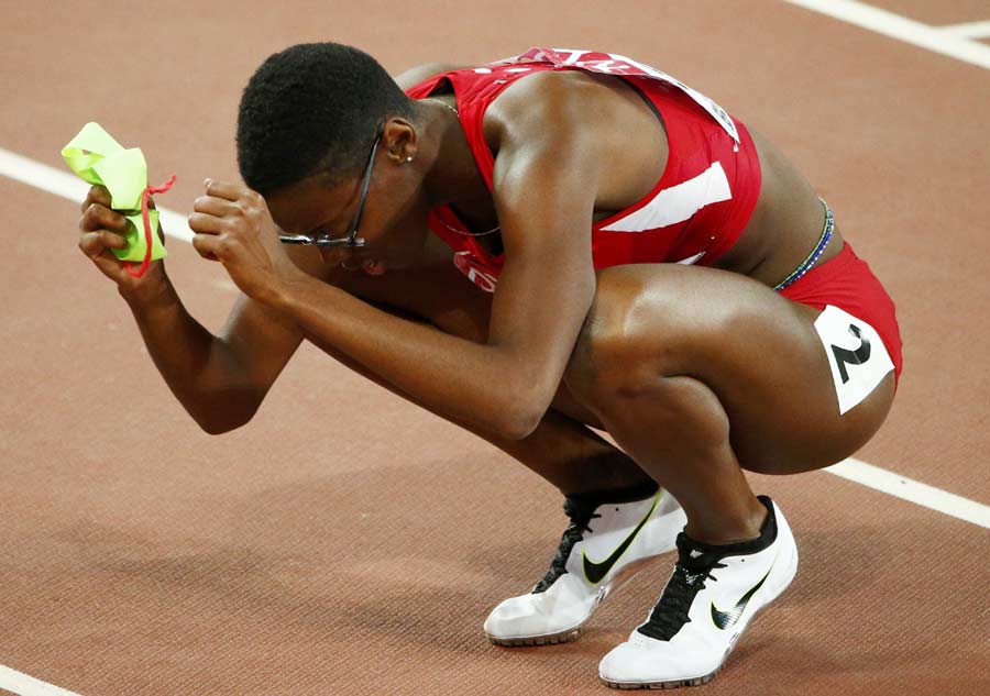 Shamier Little de Estados Unidos durante los la carrera femenina de 400 metros en el Mundial de Atletismo de Pekín, el 25 de agosto de 2015. [Agencias de fotografía]