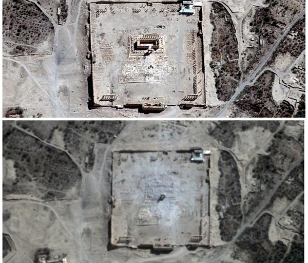 Imágenes satélite de la destrucción causada por Estado Islámico