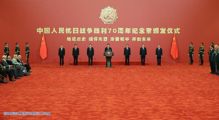 Presidente chino otorga medallas a veteranos de II Guerra Mundial