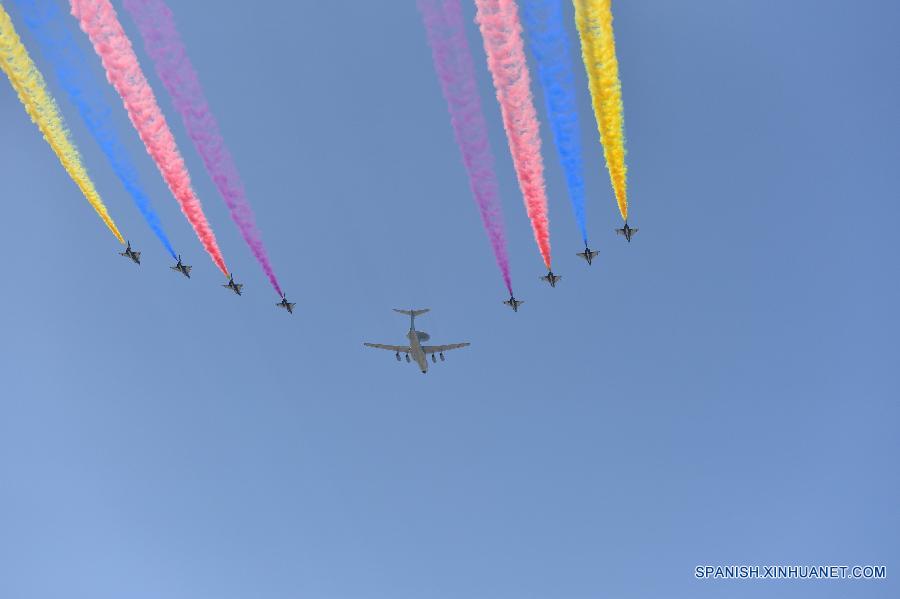 Aviónes en desfile de Día de la Victoria