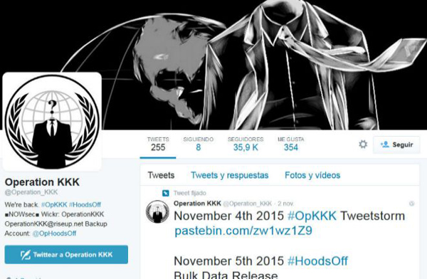 Ciberataque de Anonymous al Ku Klux Klan