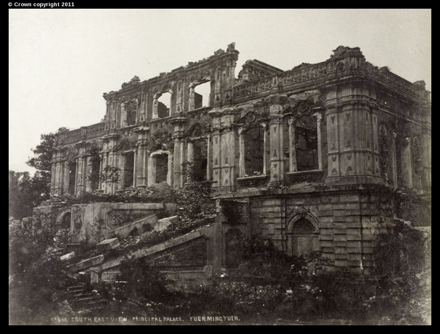 Ruinas de Yuanming Yuan, el antiguo Palacio de Verano, Pekín. [Foto/Archivo Nacional, Londres]