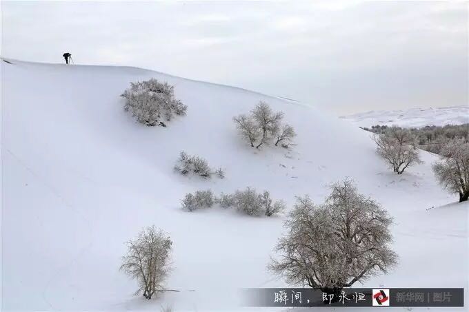El desierto Taklimakan redibujado por la nieve