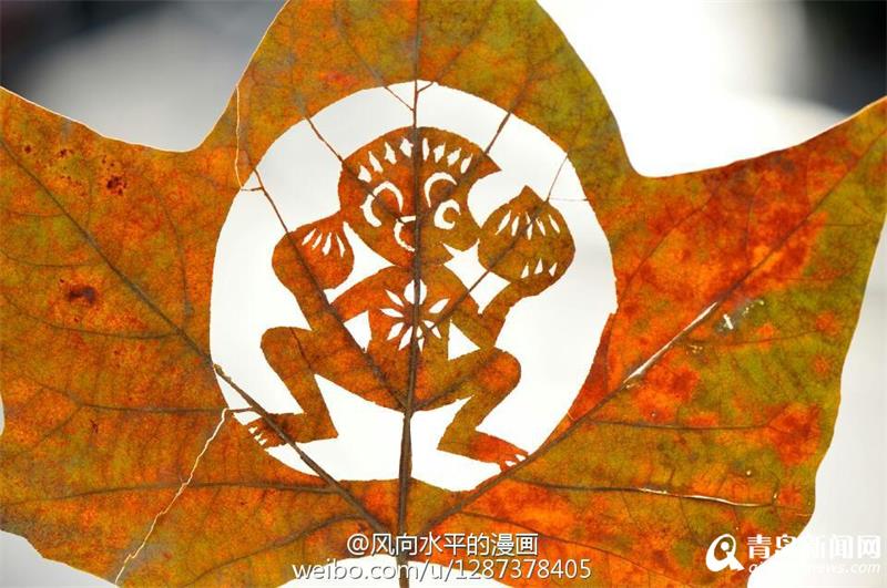 Profesor de arte crea obras con las hojas