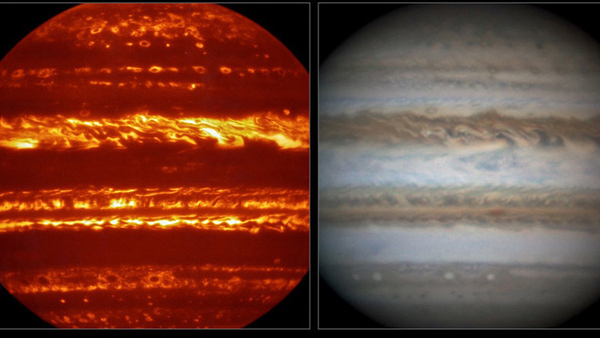 Logran una “imagen afortunada” del planeta Júpiter en llamas