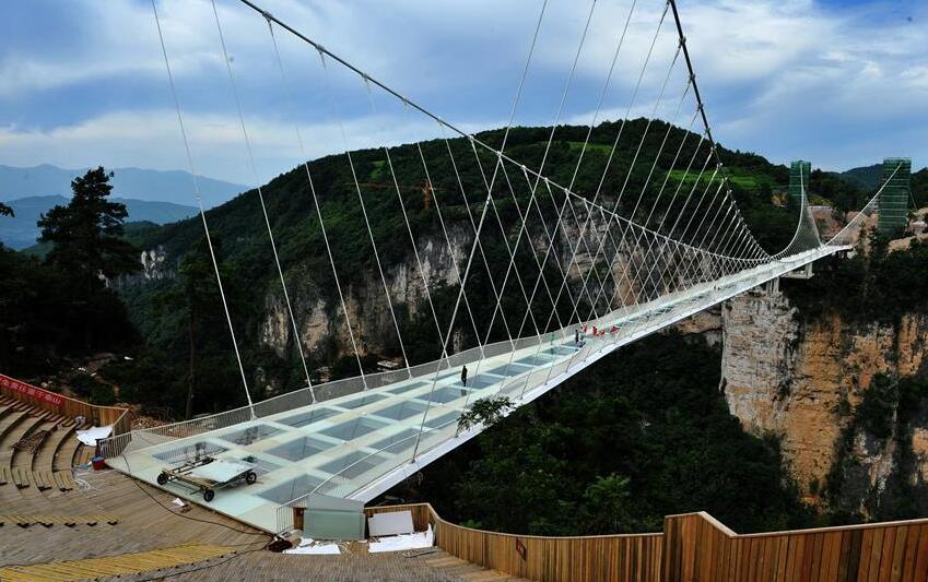 Hunan: Puente de cristal en el Gran Cañón del Parque Nacional Forestal de Zhangjiajie