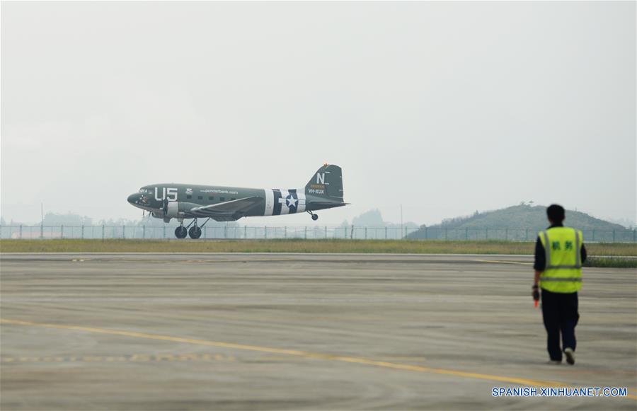 El avión usado en el campo de batalla australiano durante la Segunda Guerra Mundial llegó a Guilin 2