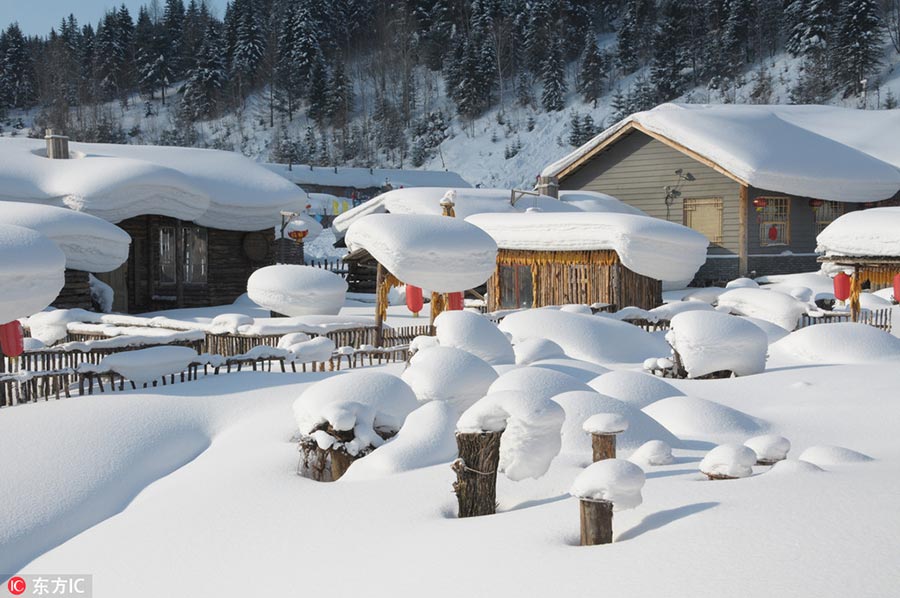 La nieve convierte pueblo de Heilongjiang en un cuento de hadas
