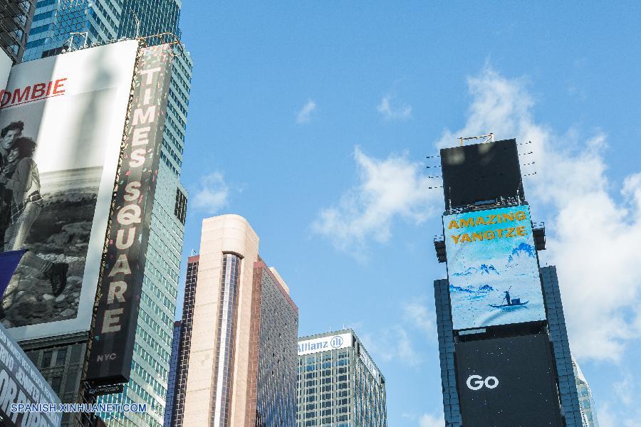 Exhiben en Times Square, NY, videos promocionales de río Yangtse