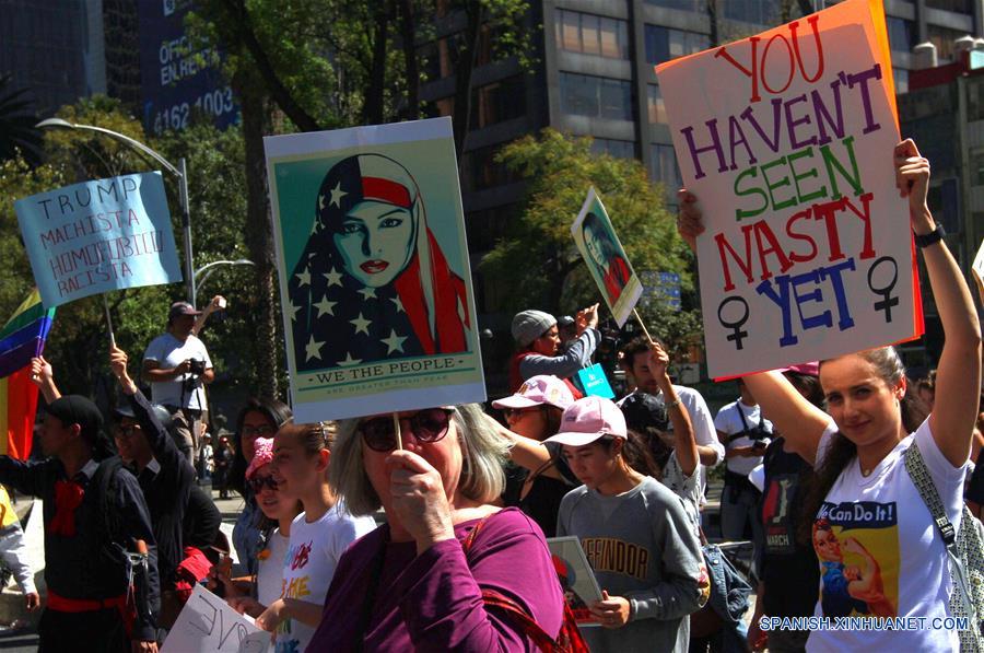 Mexicanas replican "Marcha de las Mujeres" contra Trump con dos protestas en el país
