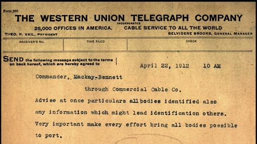 Unos telegramas perdidos del Titanic desvelan el trato a los pasajeros pobres
