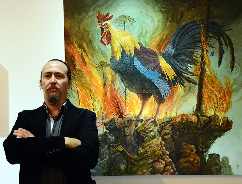 “Aislados”, exposición personal del artista chileno Oscar Squella, que se exhibe en el Instituto Cervantes de Pekín.