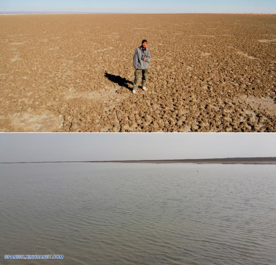 Agua reaparece en lago de noroeste de China que llevaba 50 años seco