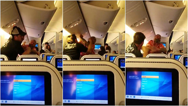 Dos pasajeros se enzarzan en una violenta pelea en un avión