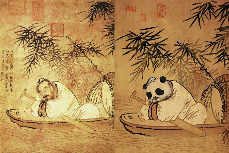 Qiuqiang Yuying, pintura tradicional que describe a un hombre que vive como un recluso. [Foto / Xinhua]