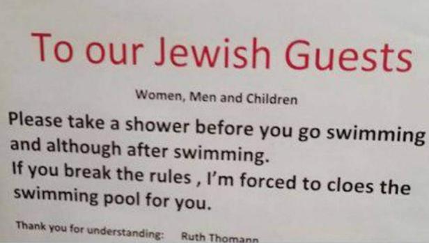 Un hotel suizo pide a los judíos que se duchen antes de bañarse en la piscina