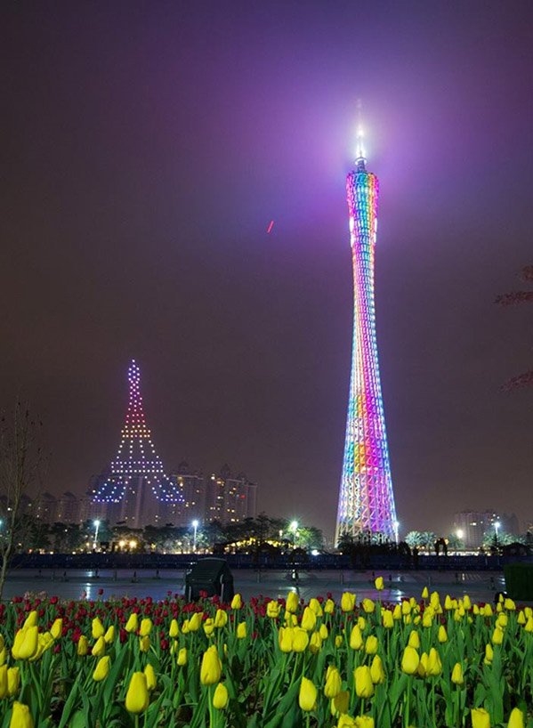 Las flores de Guangzhou deleitan París