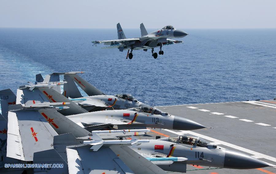 Formación de portaaviones china realiza ejercicios en Mar Meridional de China
