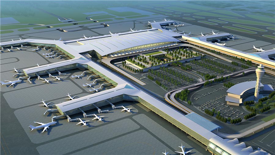 Diseño de la nueva T2 del aeropuerto internacional Guangzhou Baiyun. [Foto: proporcionada]