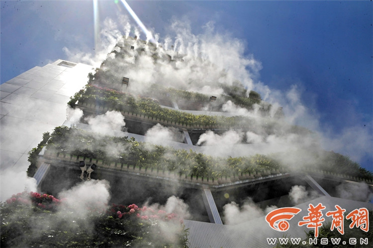 Misterioso edificio vegetal de Xi'an se populariza en las redes sociales chinas