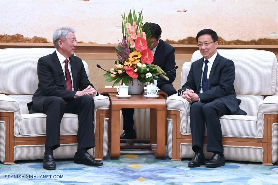 Vice primer ministro chino se reúne con su homólogo singapurense en Beijing