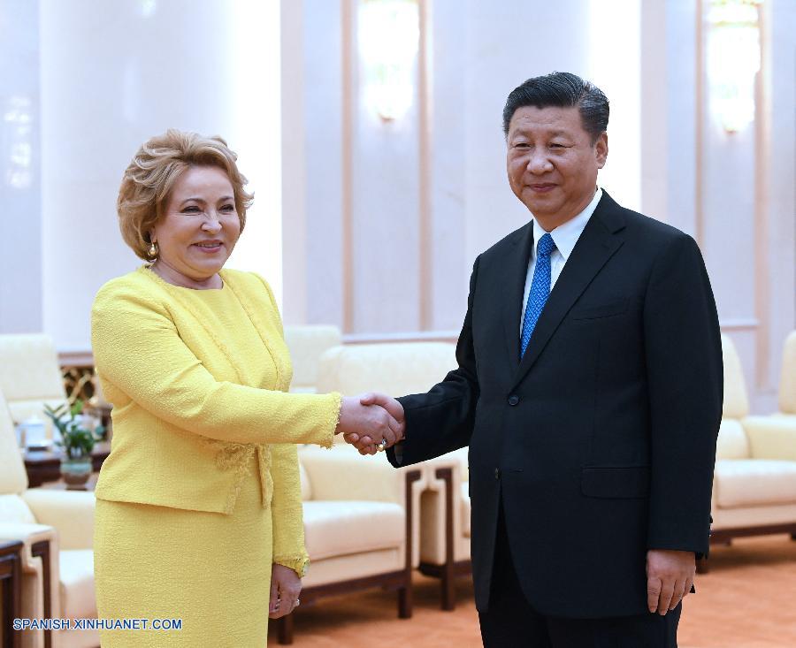 Presidente chino se reúne con presidenta de Consejo de la Federación de Rusia