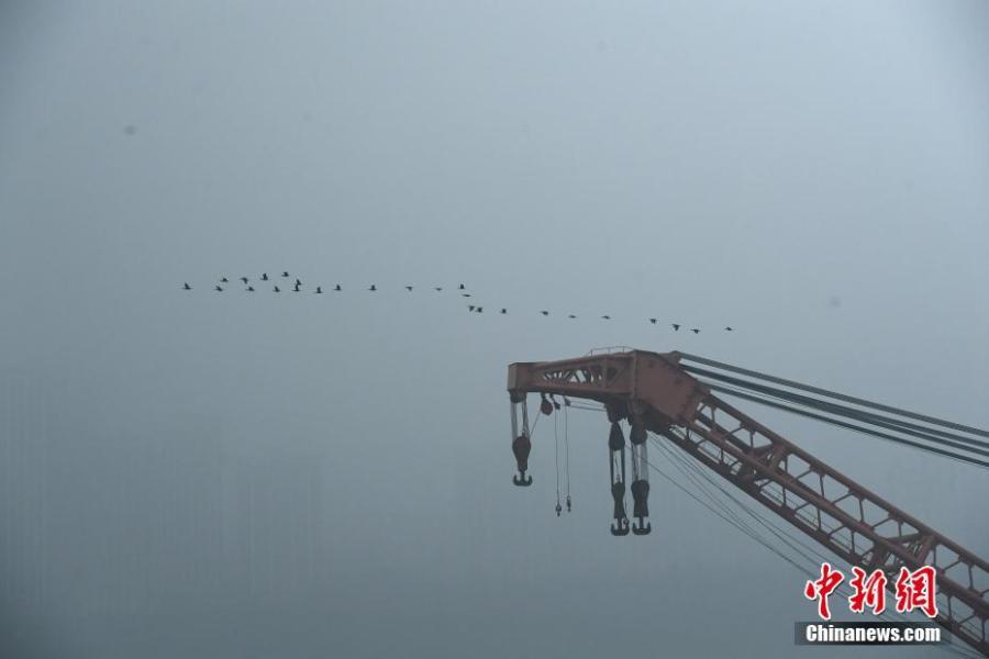 Un autobús es rescatado del fondo del río Yangtze