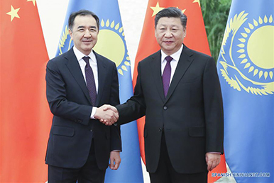 Presidente Xi Jinping se reúne con primer ministro de Kazajistán