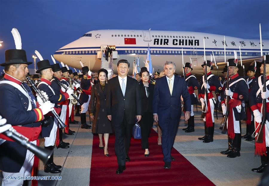 Presidente chino llega a Argentina para visita de Estado y cumbre de G20