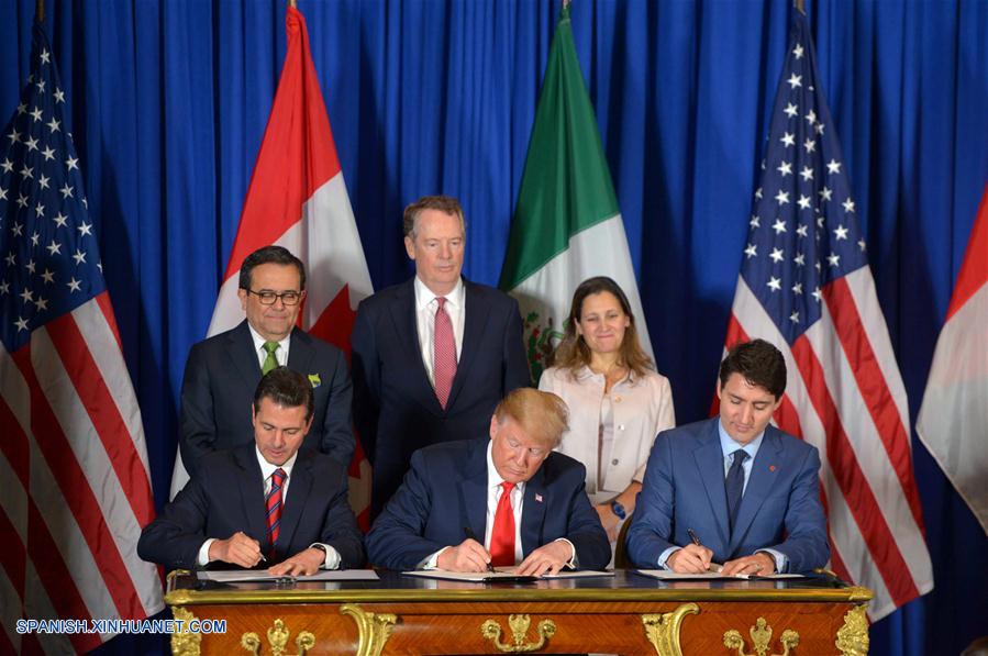 Líderes de América del norte encabezan firma de nuevo acuerdo de libre comercio
