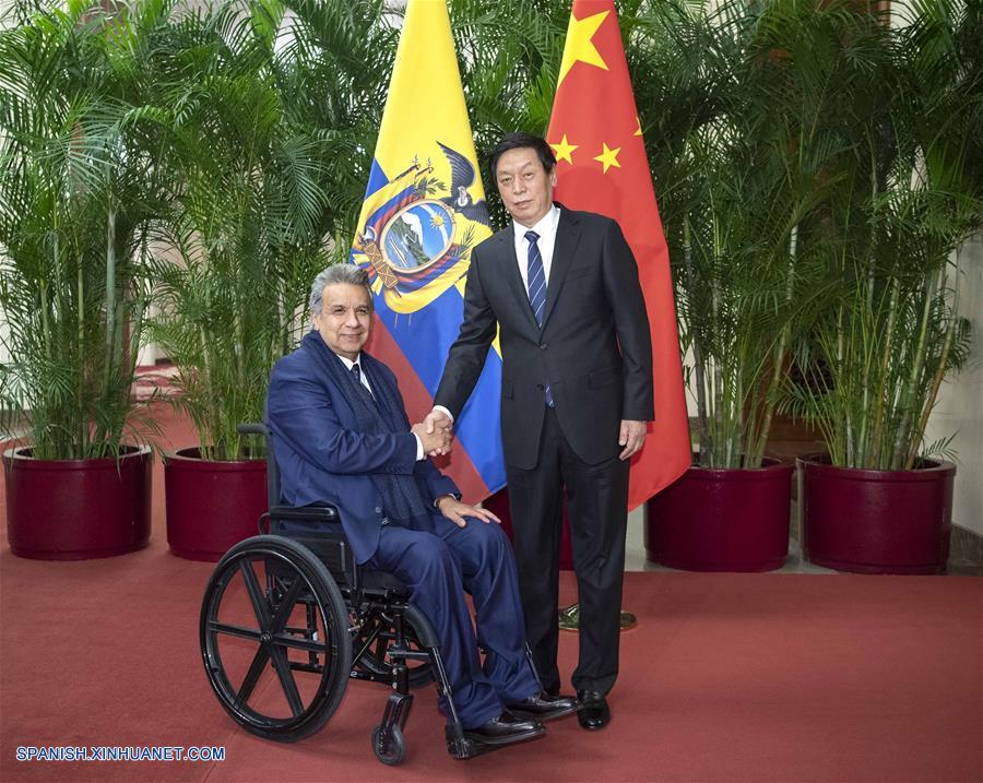 Máximo legislador chino se reúne con presidente ecuatoriano