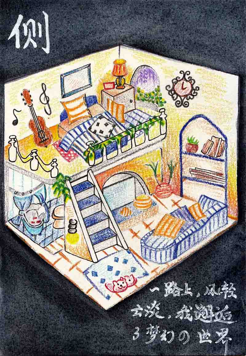Ejemplo de los dibujos realizados por los estudiantes de décimo grado de la escuela Changzhou No. 2. [Foto: proporcionada a Chinadaily.com.cn]