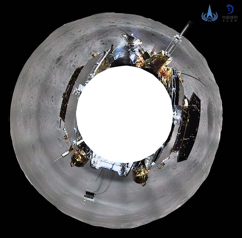 Imagen tomada desde la sonda Chang´e-4 de la zona de exploración. Agencia de Noticias Xinhua (Foto de Agencia Espacial Nacional)